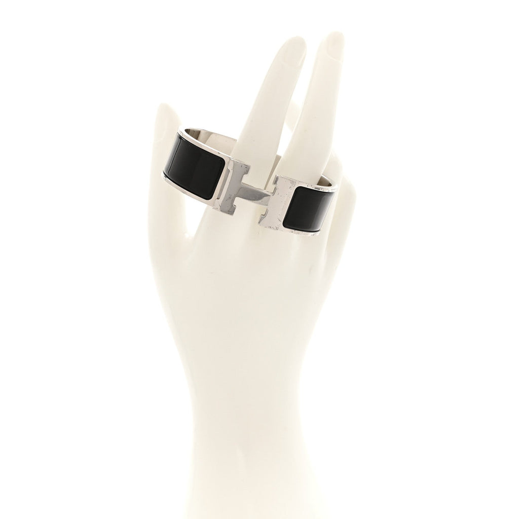Enamel Wide Clic Clac H Bracelet GM Black
