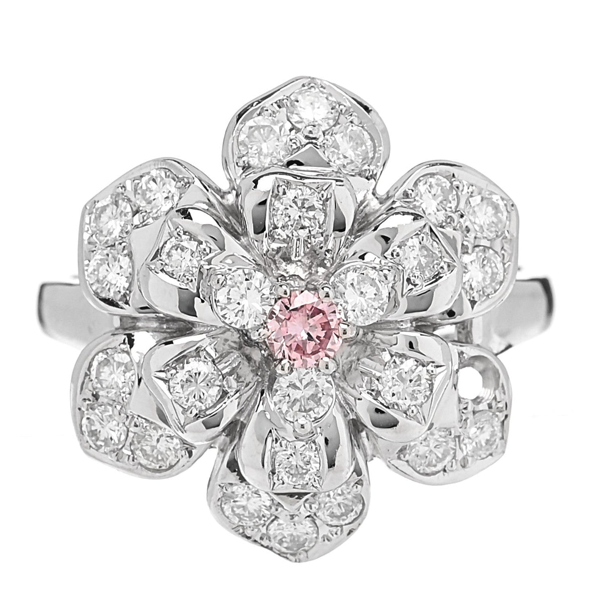 Platinum Pink Diamond 1.11ctw Flower Cocktail Ring 57 8