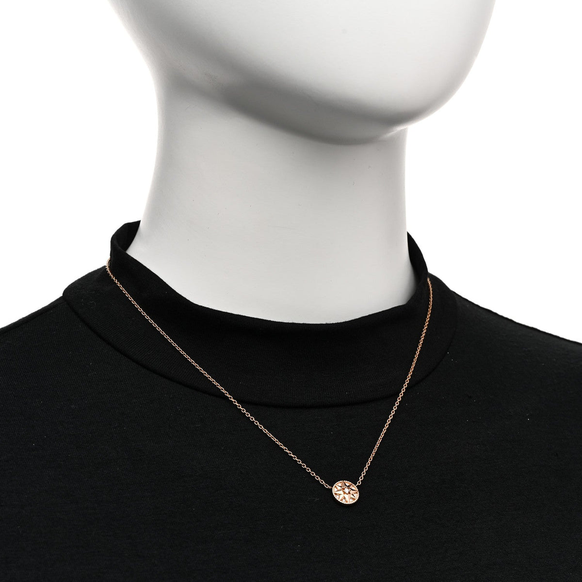 18K Rose Gold Diamond Rose Des Vents Necklace