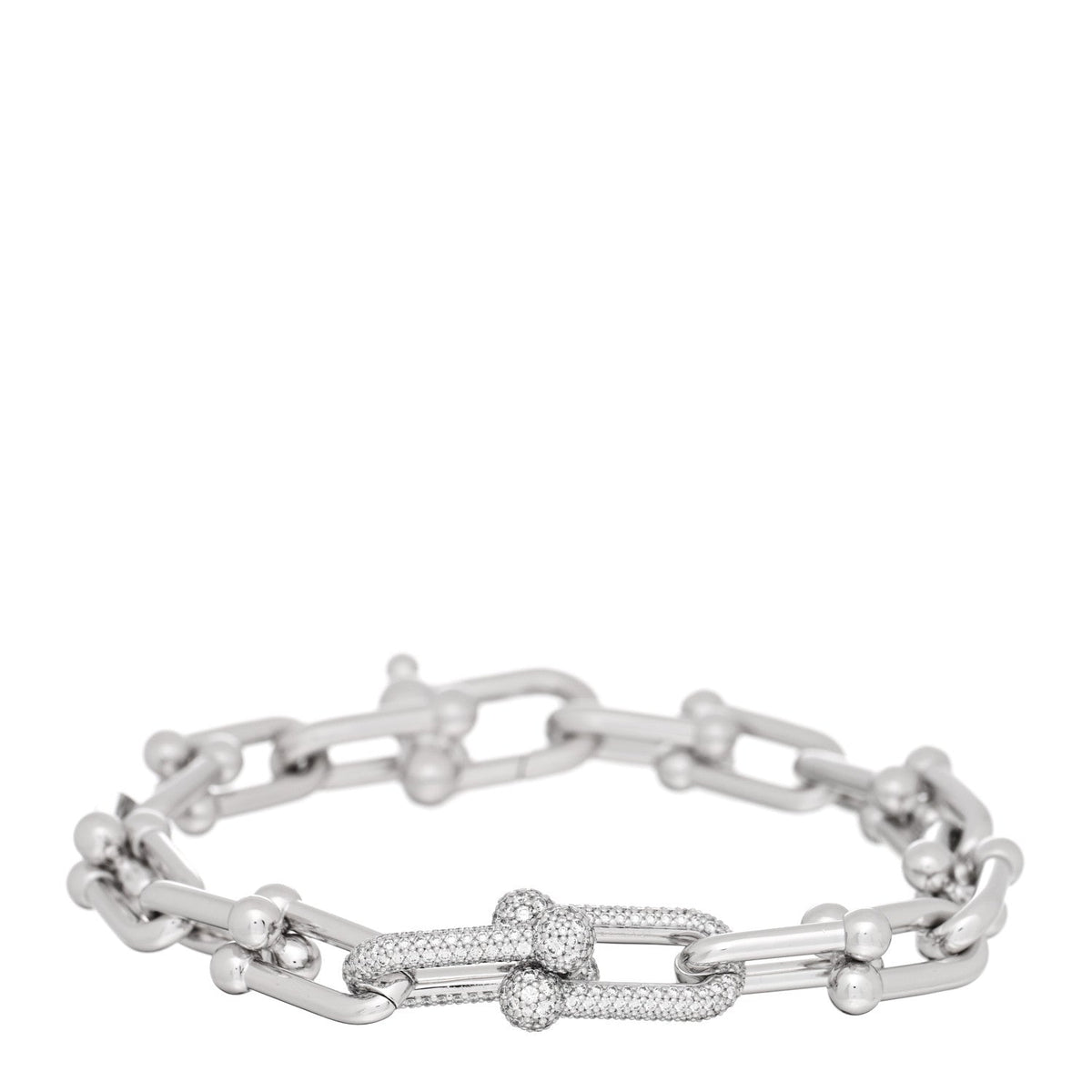 18K White Gold Diamond Medium HardWear Link Bracelet