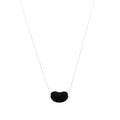 Sterling Silver Black Jade 12mm Elsa Peretti Bean Pendant Necklace