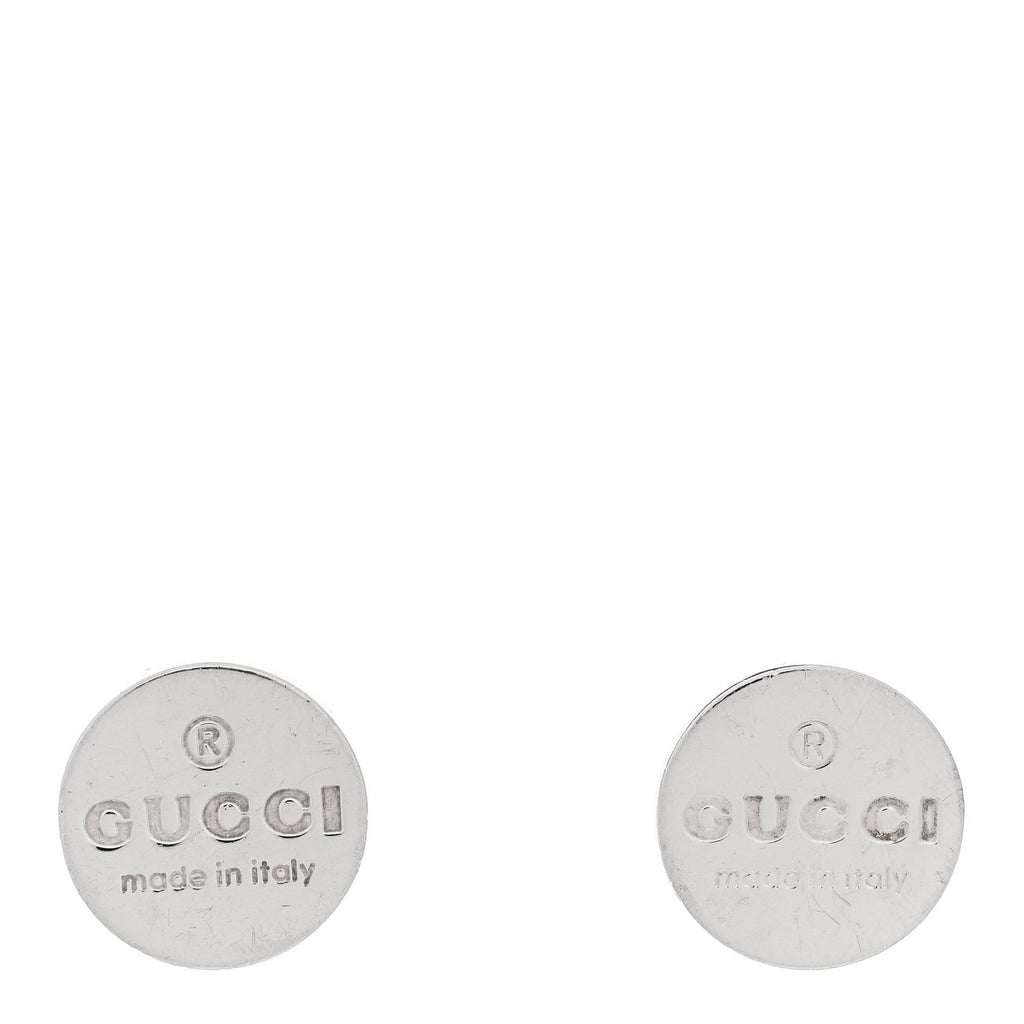 Sterling Silver Logo Round Earrings