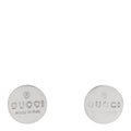 Sterling Silver Logo Round Earrings