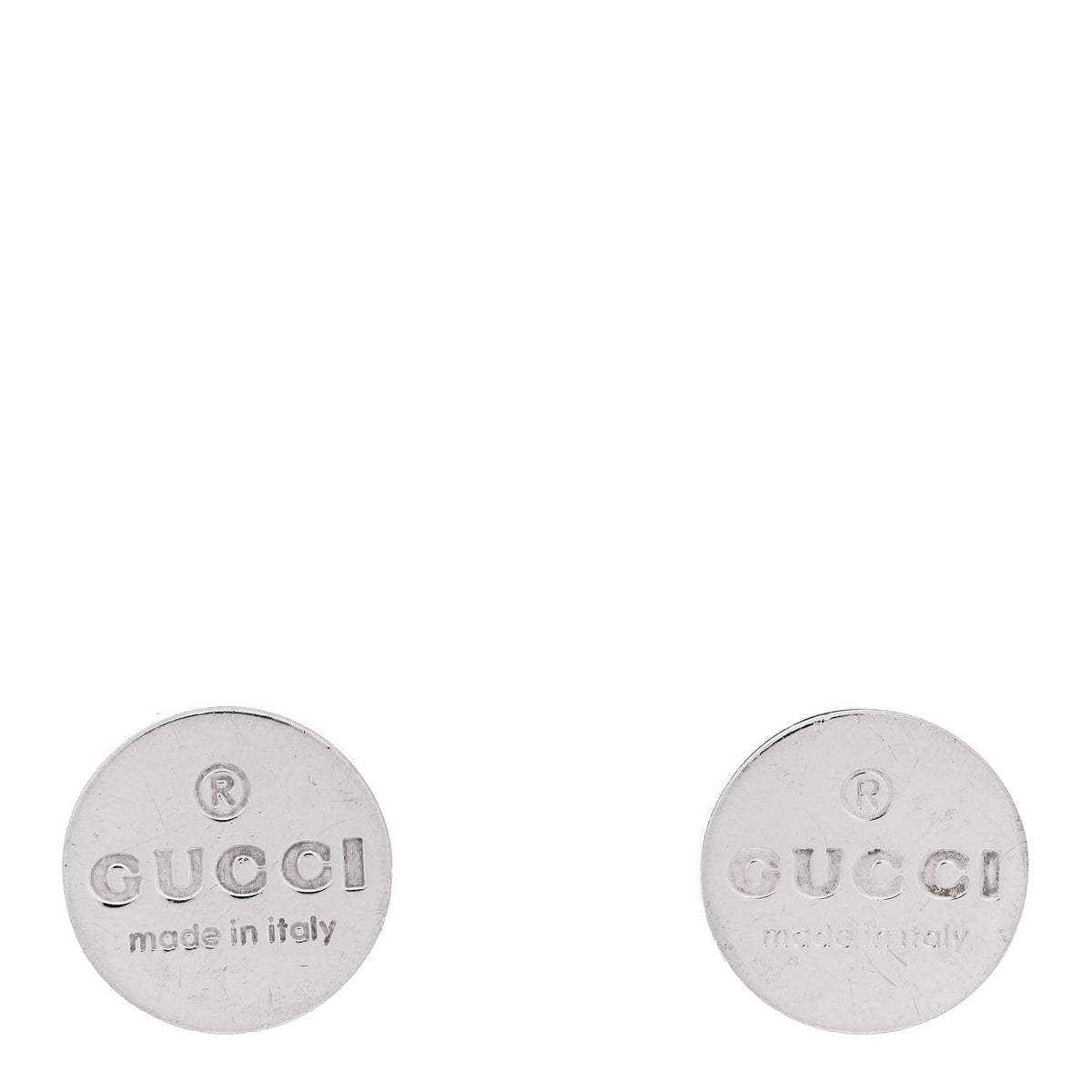 Sterling Silver Logo Round Earrings