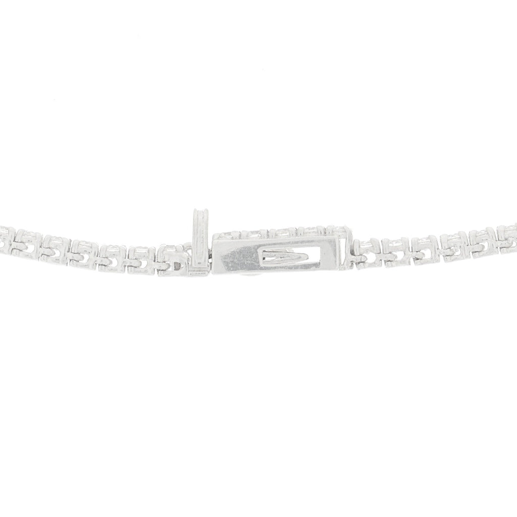 14K White Gold Diamond 3.90ctw Tennis Necklace