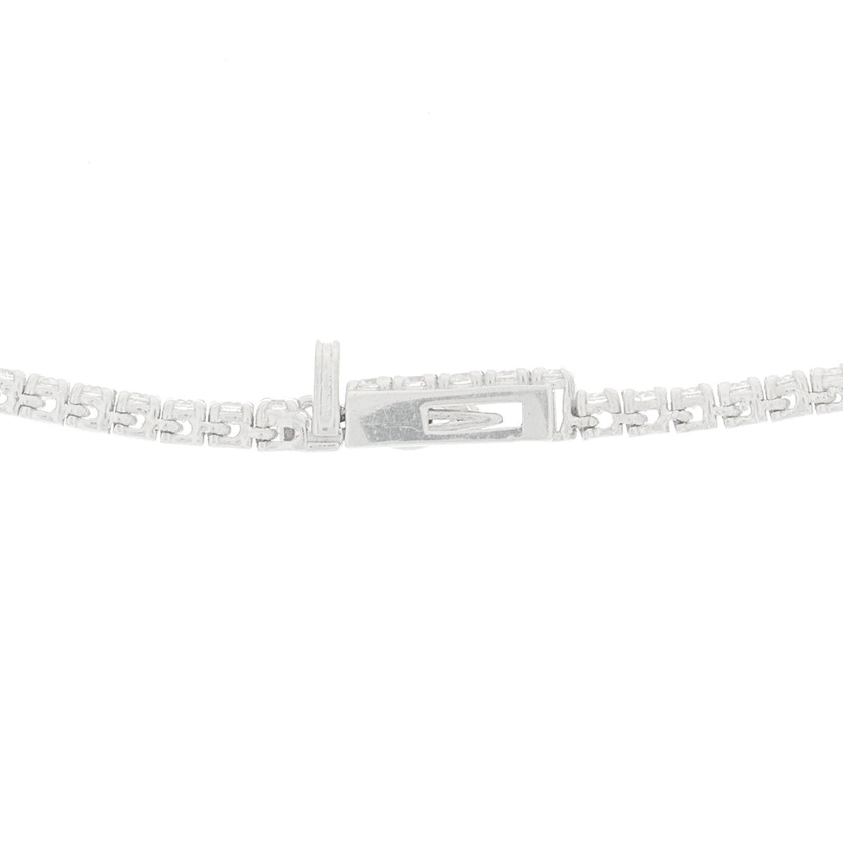 14K White Gold Diamond 3.90ctw Tennis Necklace