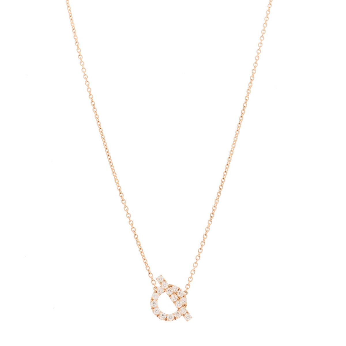 18K Rose Gold Diamond Finesse Pendant Necklace