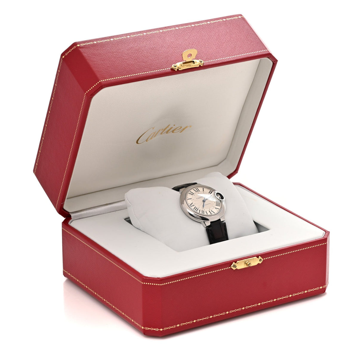 Stainless Steel Alligator 33mm Ballon Bleu De Cartier Automatic Watch