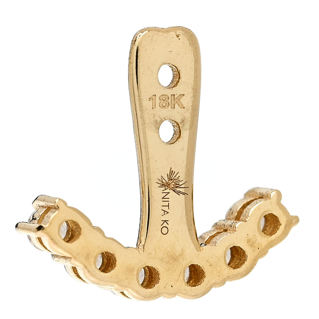 18K Yellow Gold Diamond Earring Jacket