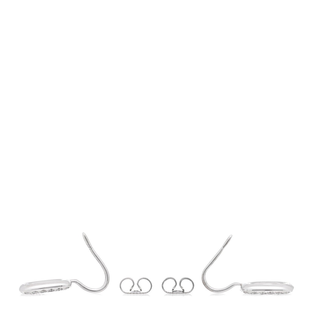18K White Gold Diamond Cushion Drop Earrings