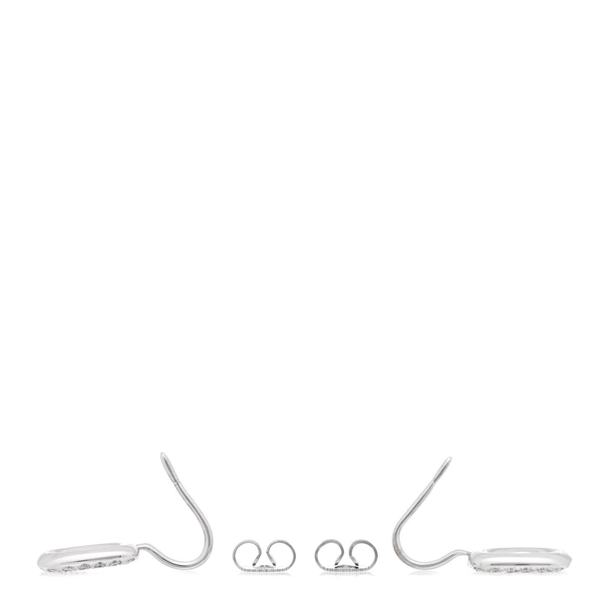 18K White Gold Diamond Cushion Drop Earrings