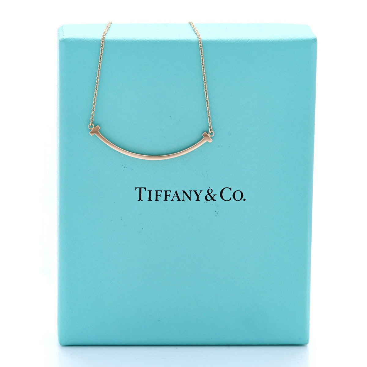 18K Rose Gold Small T Smile Pendant Necklace