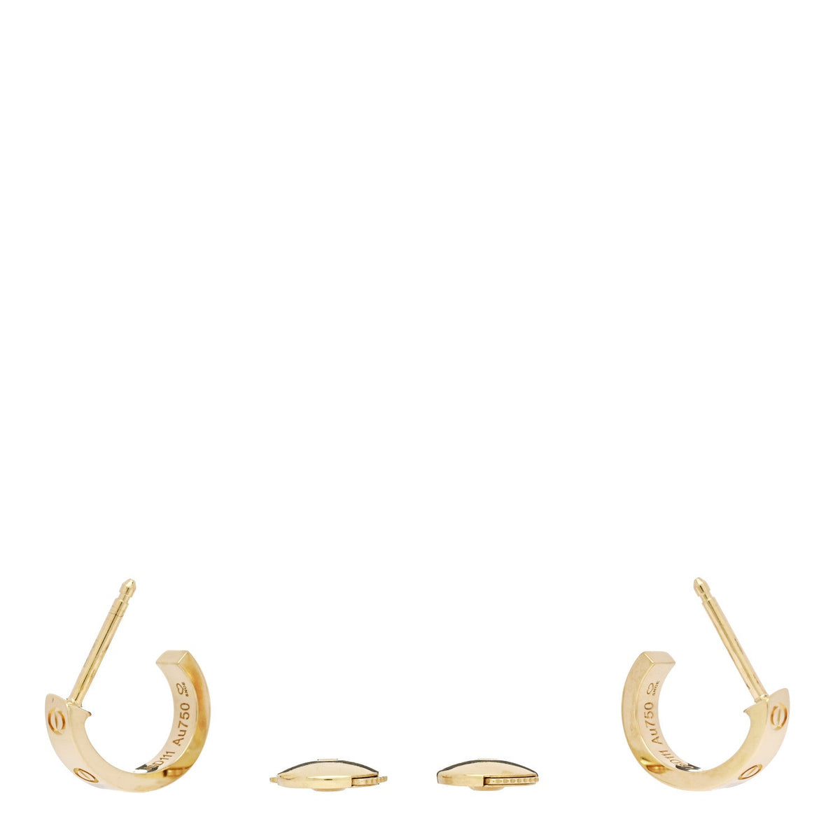 18K Yellow Gold Small LOVE Hoop Earrings