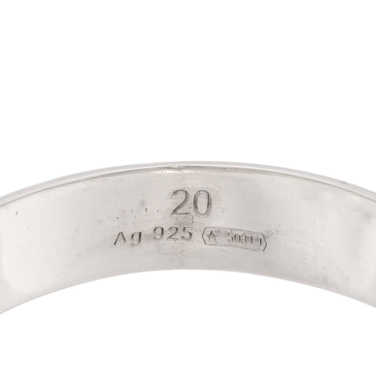 Sterling Silver Oval Trademark Ring 60 9