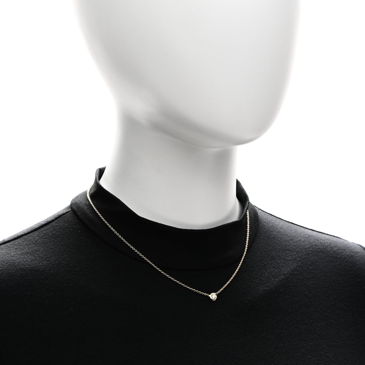 18K Yellow Gold Diamond .19ct Diamonds By The Inch Solitaire Necklace