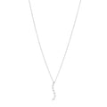18K White Gold Diamond .88ctw Graduated Drop Pendant Necklace