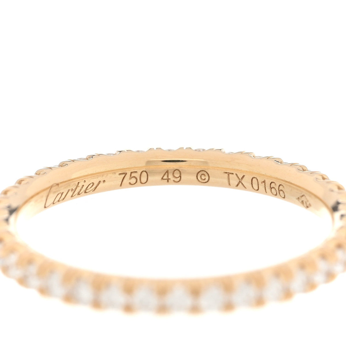 18K Yellow Gold Diamond 2mm Étincelle de Cartier Wedding Band Ring 49 4.75