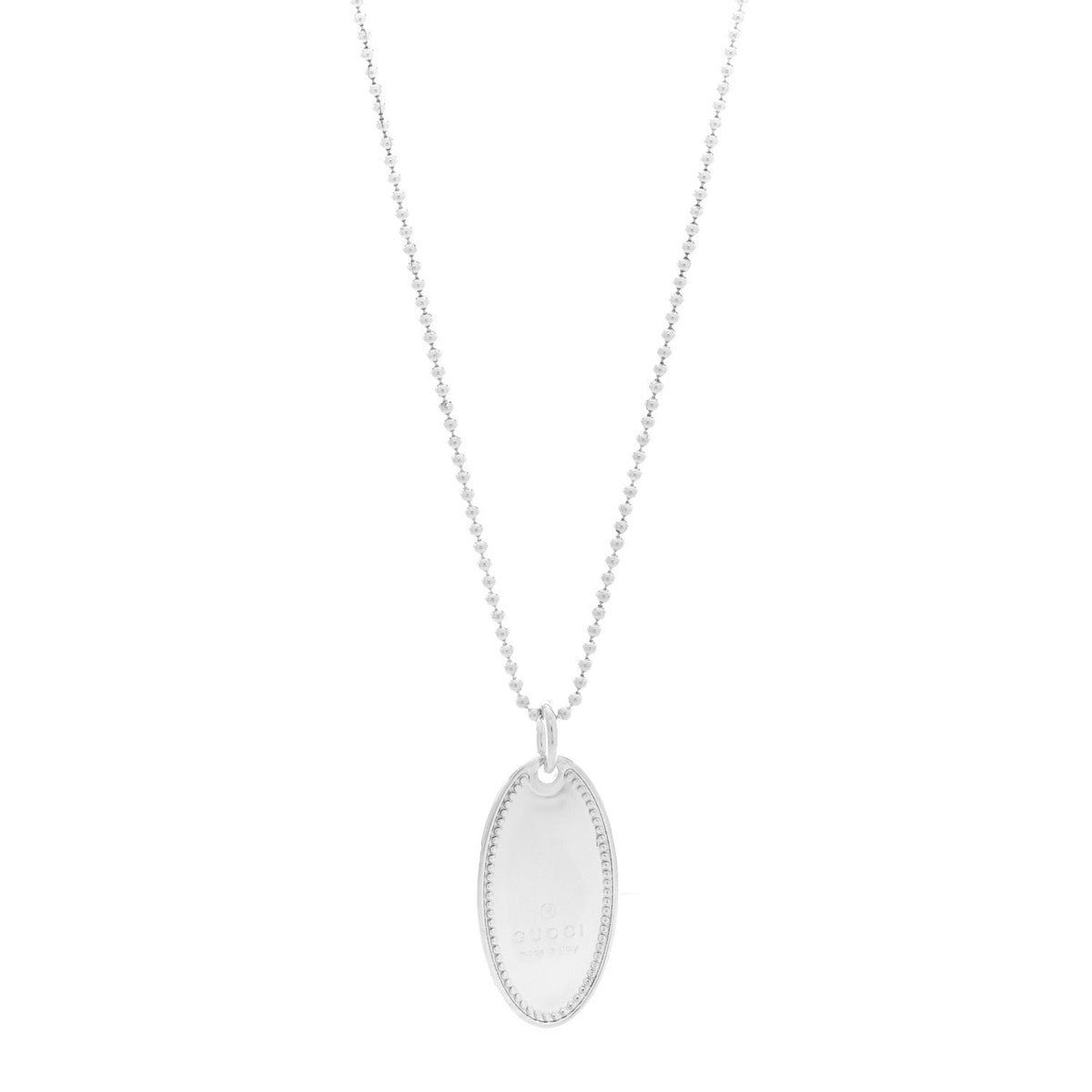 Sterling Silver Trademark Logo Oval Pendant Necklace