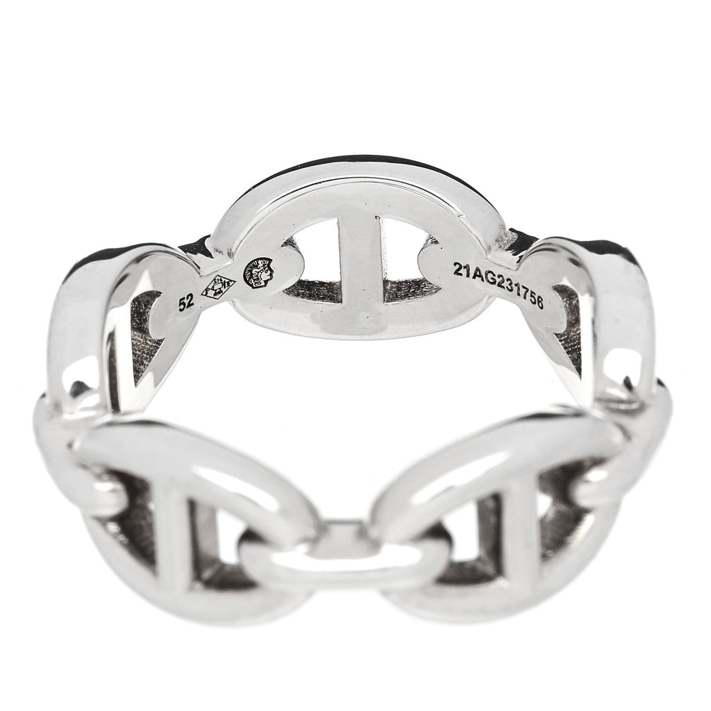 Sterling Silver PM Chaine d'Ancre Enchainee Band Ring 52 6