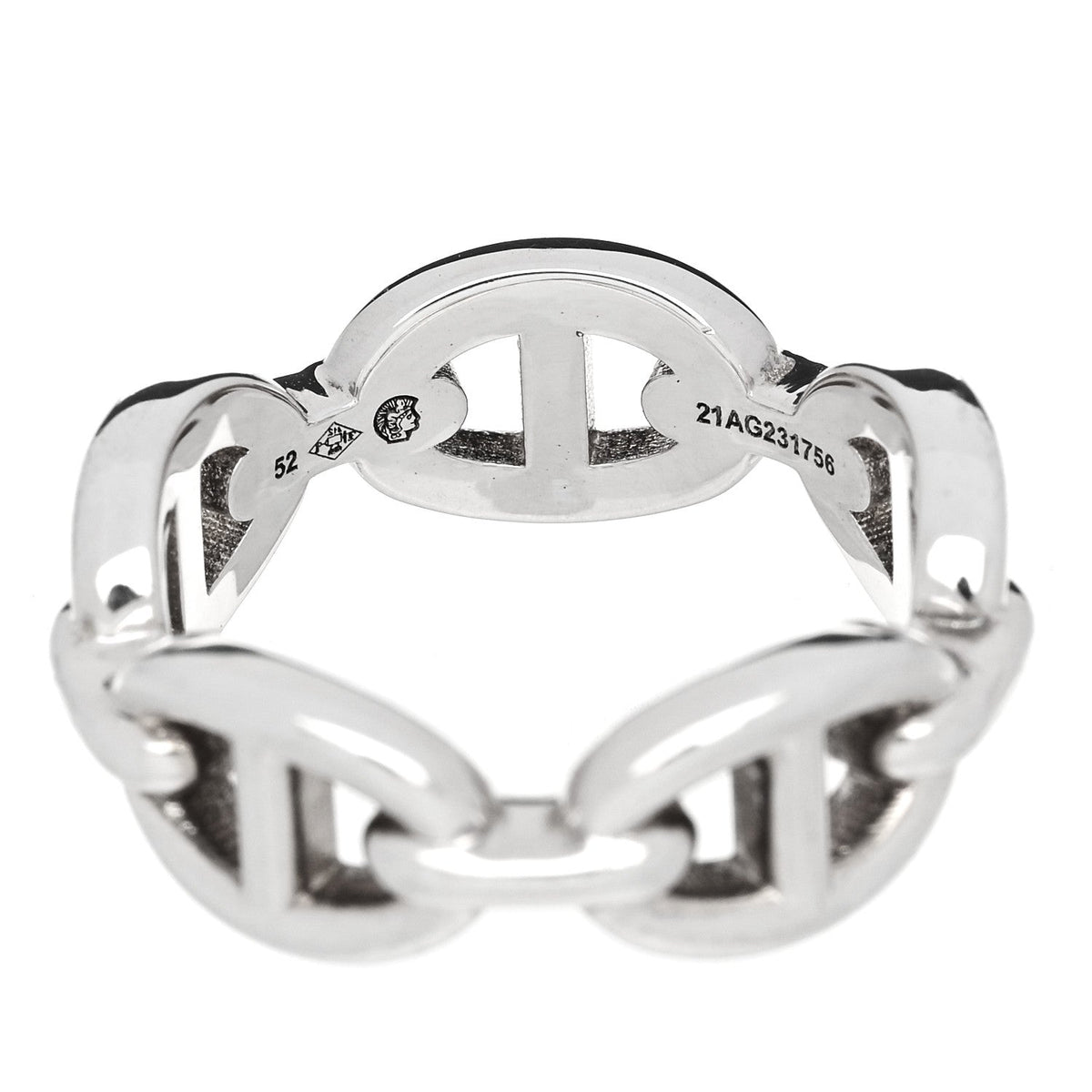Sterling Silver PM Chaine d'Ancre Enchainee Band Ring 52 6