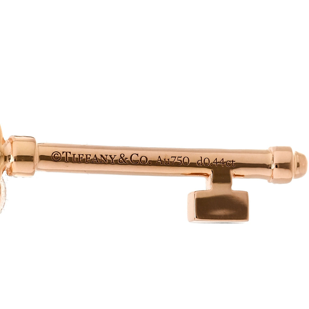 18K Rose Gold Diamond Victoria Vine Circle Key Pendant