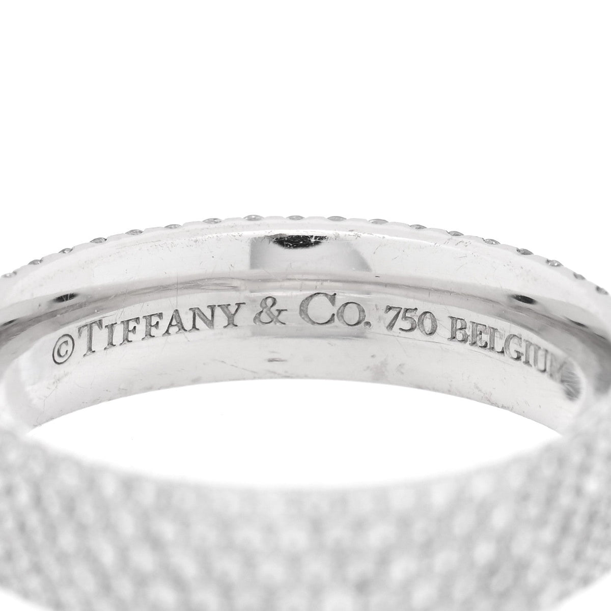 18K White Gold Diamond Metro Five-Row Ring 52 6