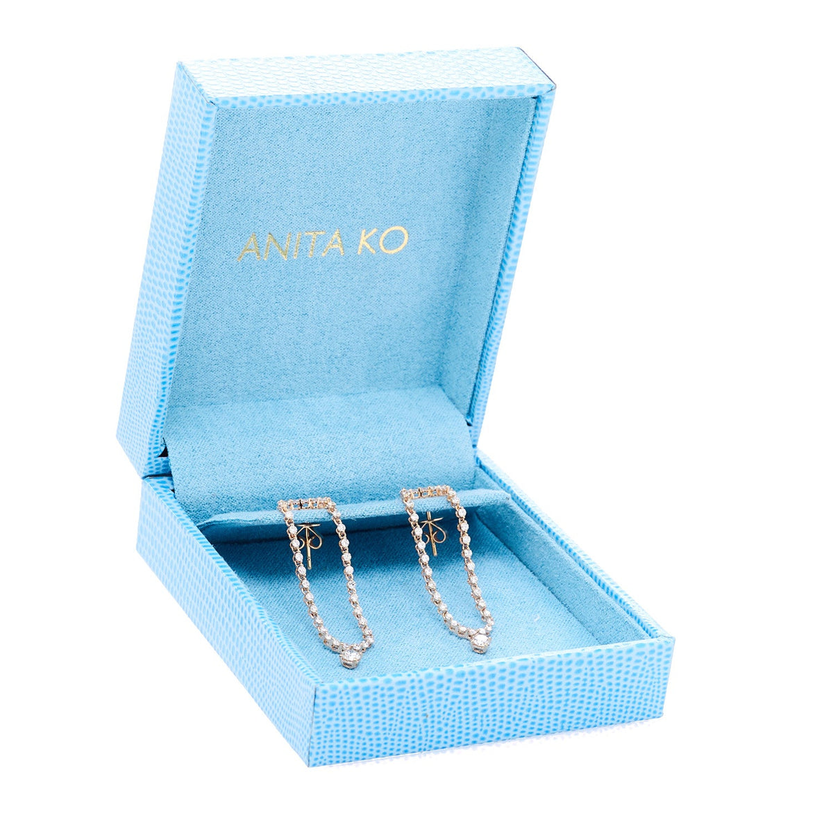 18K Rose Gold Diamond Loop Earrings