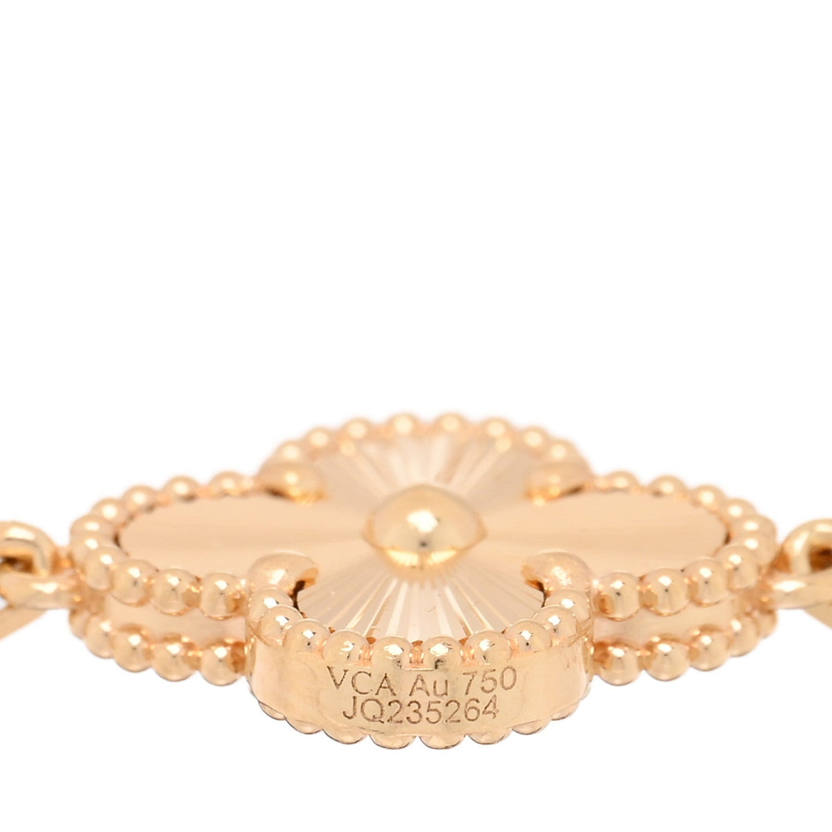 18K Yellow Gold 5 Motifs Guilloche Vintage Alhambra Bracelet