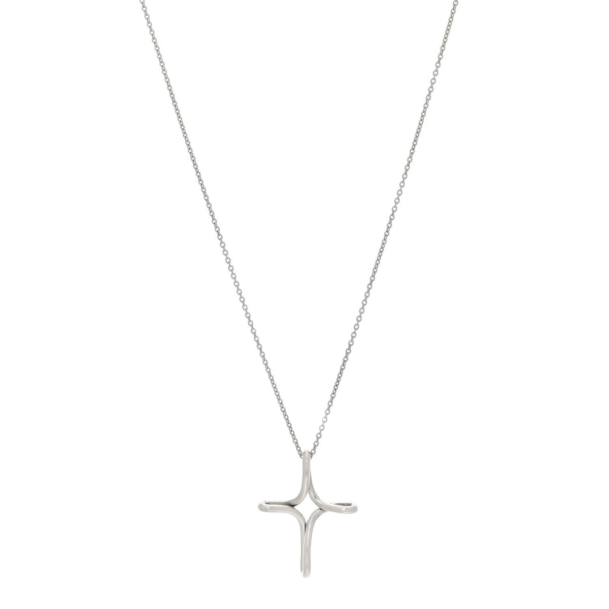 Sterling Silver Elsa Peretti Infinity Cross Pendant Necklace