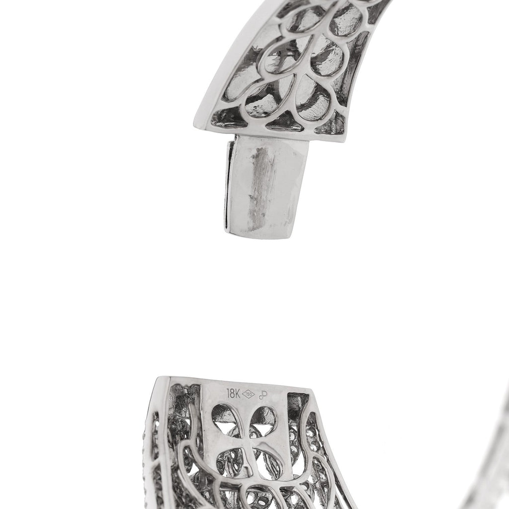 18K White Gold Diamond 10.80ctw Bangle Bracelet