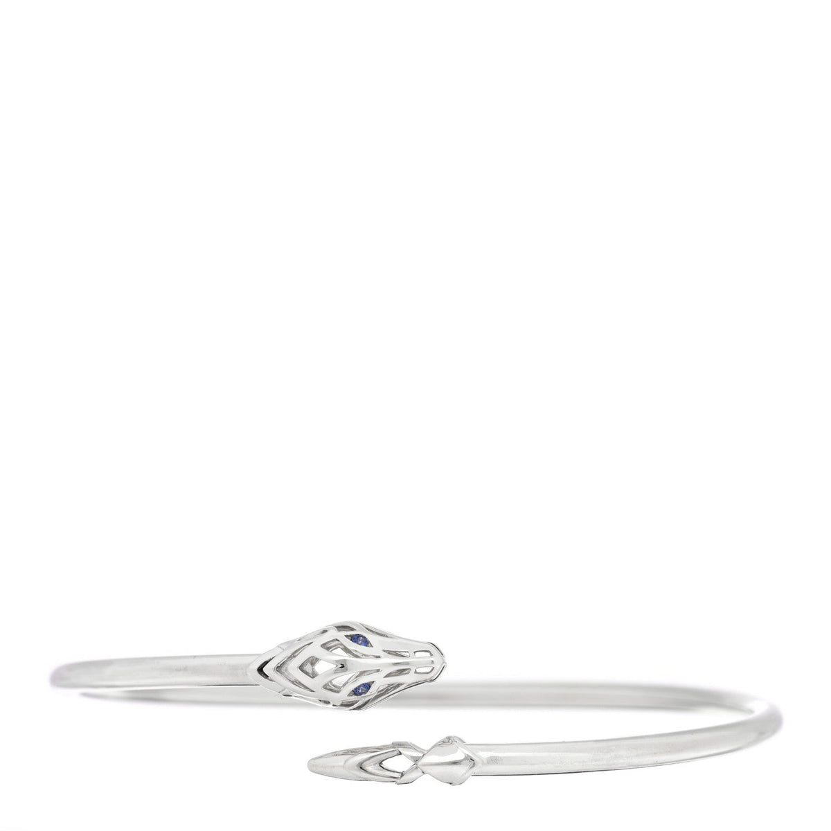 Sterling Silver Blue Sapphire Slim Naga Cuff Bracelet