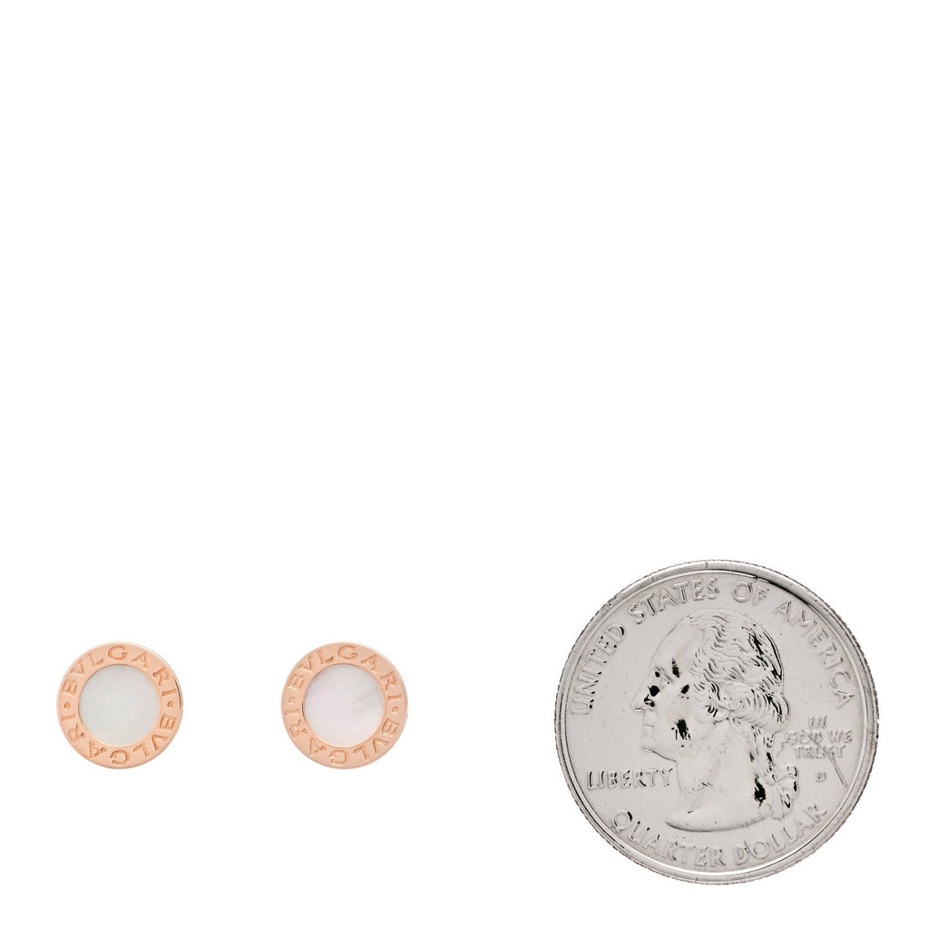 18K Rose Gold Mother of Pearl BVLGARI BVLGARI Stud Earrings