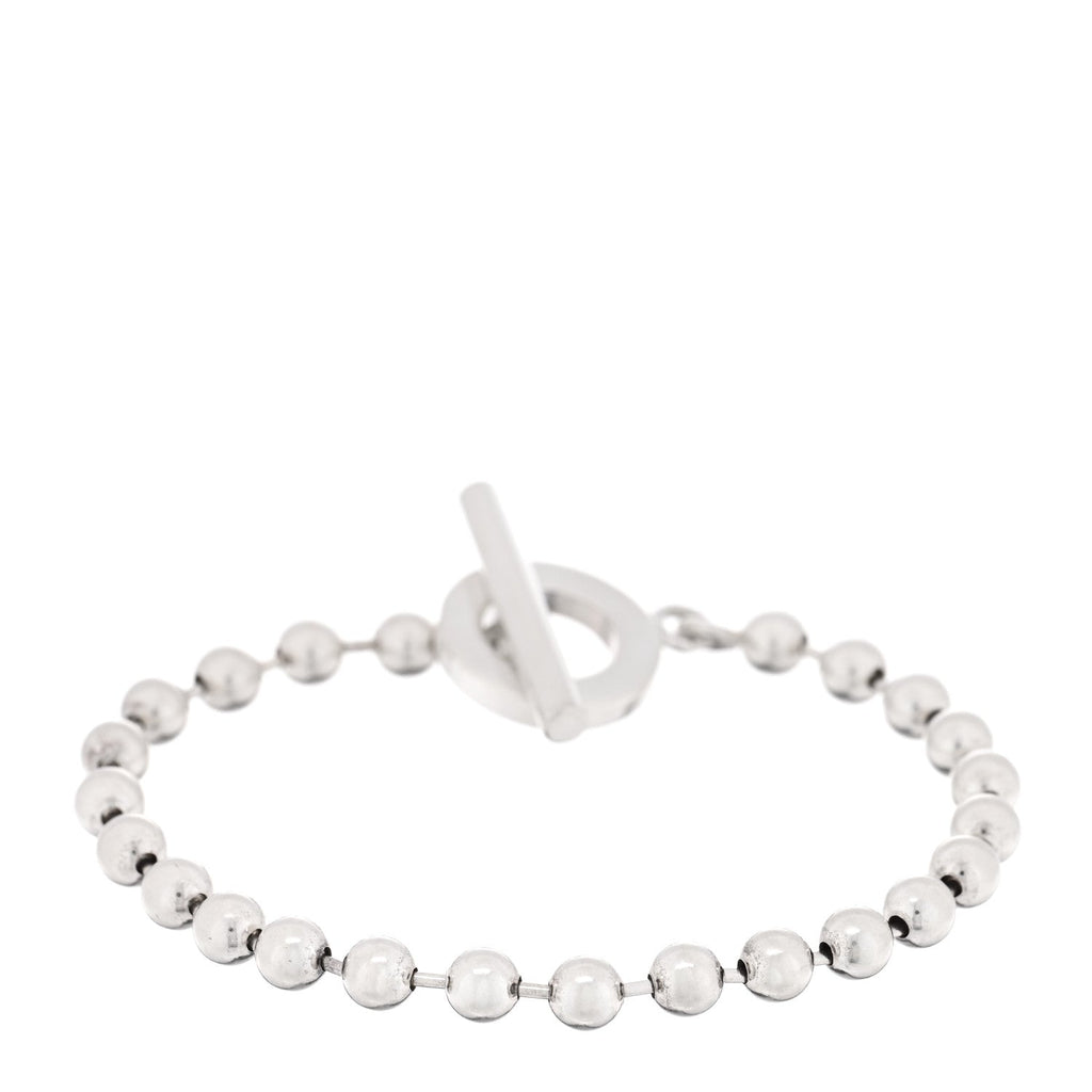 Sterling Silver Boule Bead Toggle Bracelet