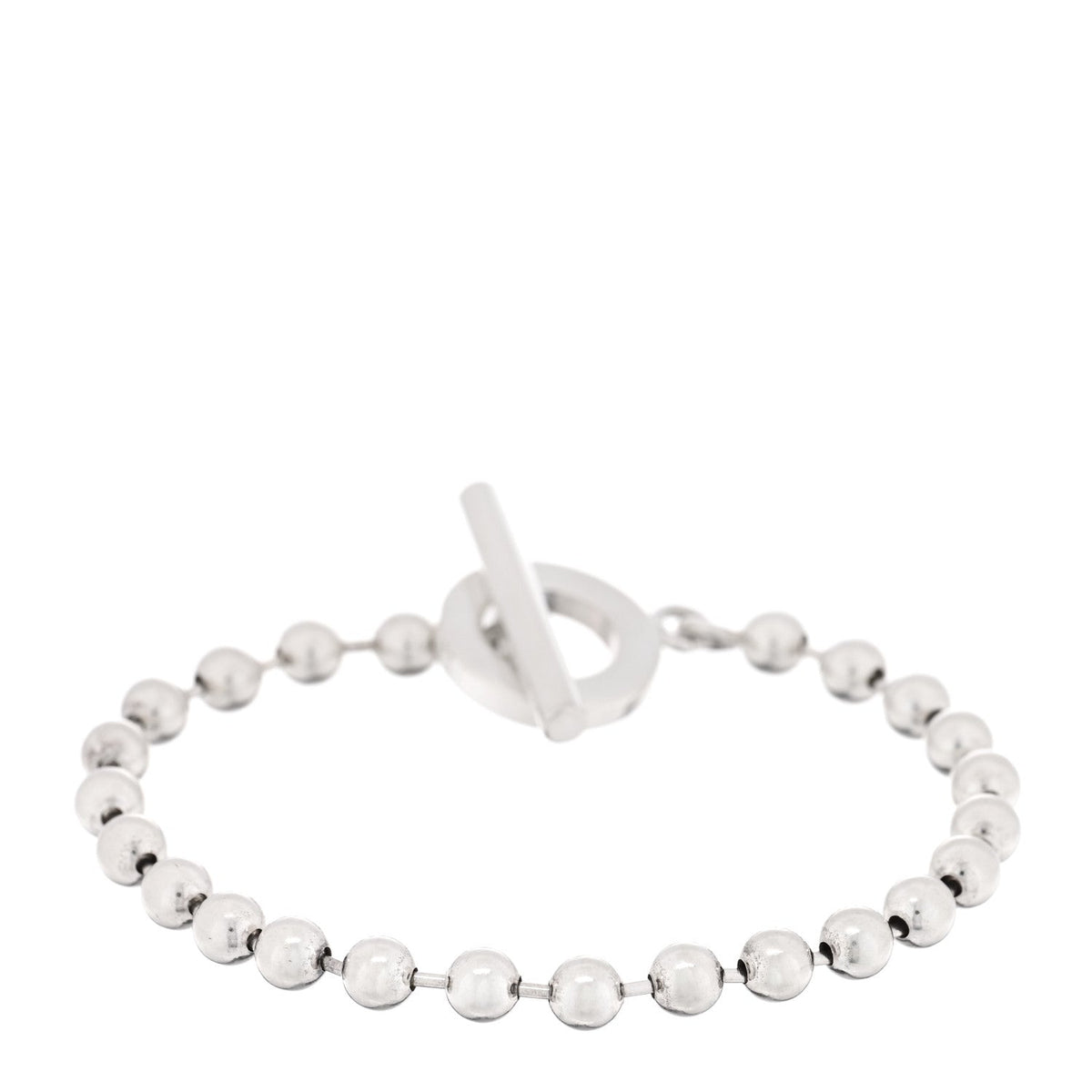 Sterling Silver Boule Bead Toggle Bracelet