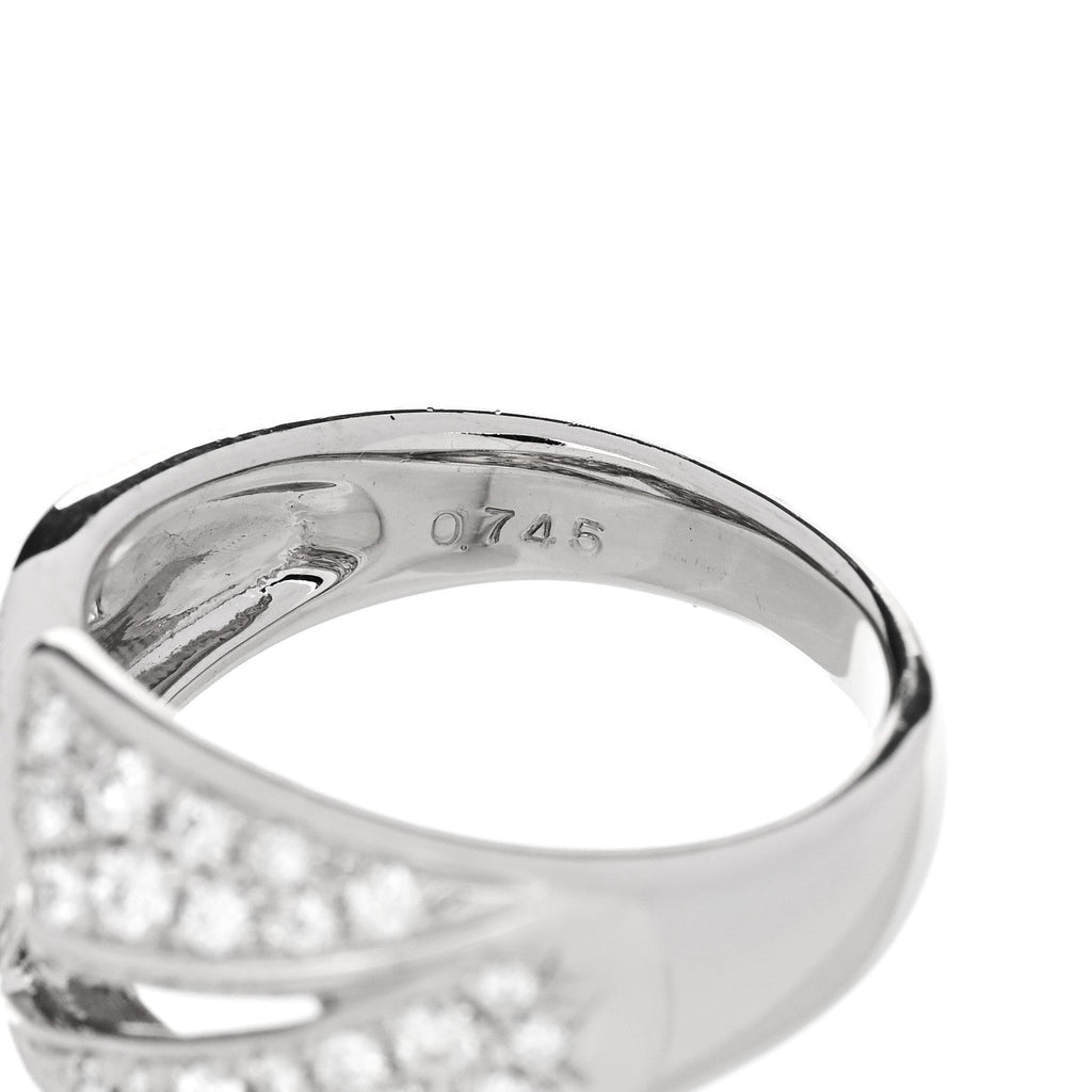 Platinum Diamond .74ctw Geometric Open Band Ring 54 6.75