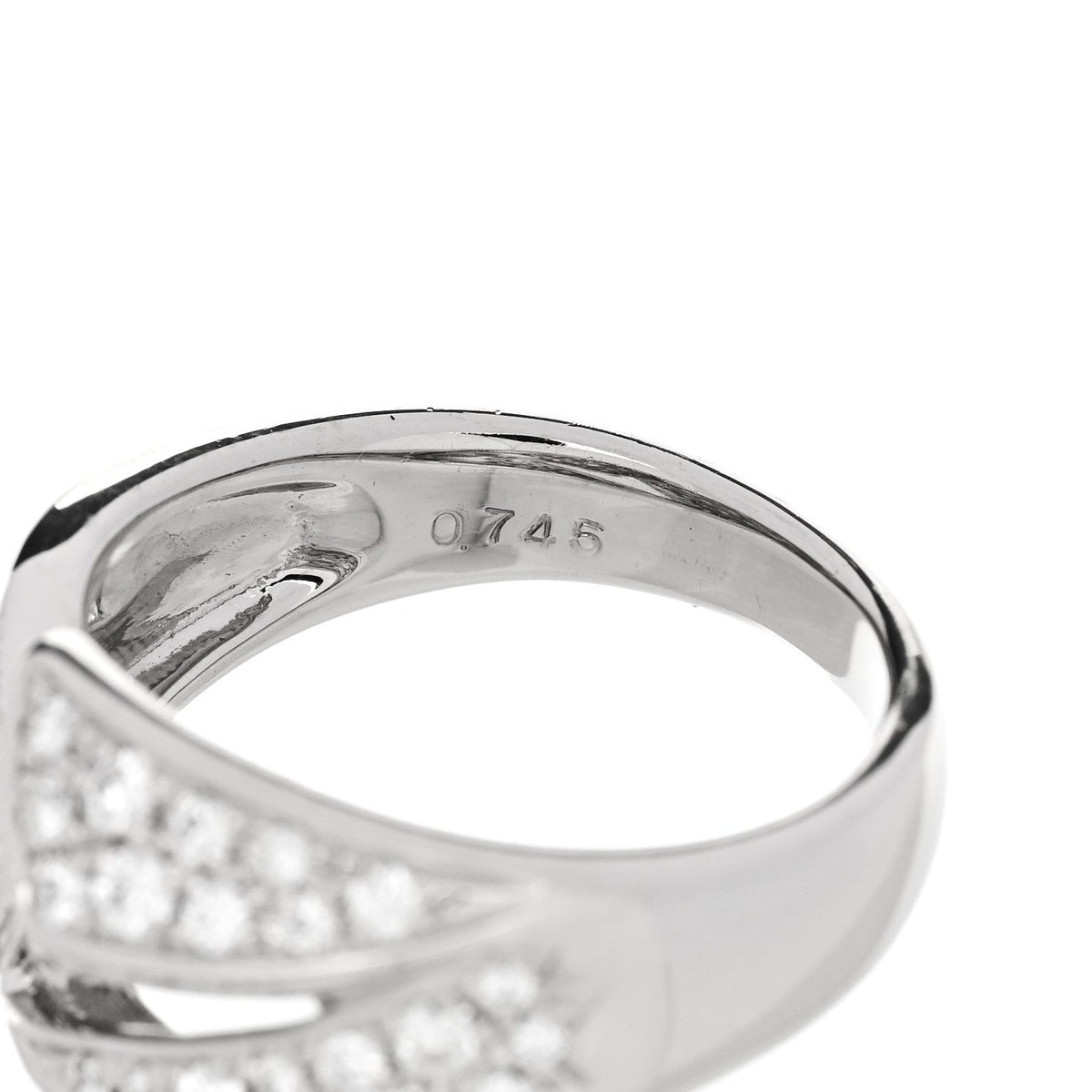Platinum Diamond .74ctw Geometric Open Band Ring 54 6.75
