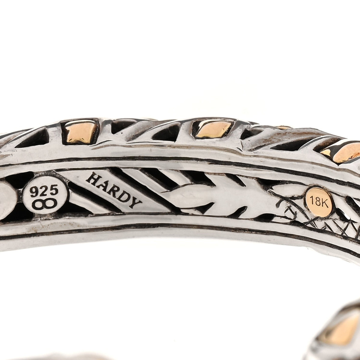 Sterling Silver 18K Yellow Gold Black Sapphire Legends Naga Cuff Bracelet