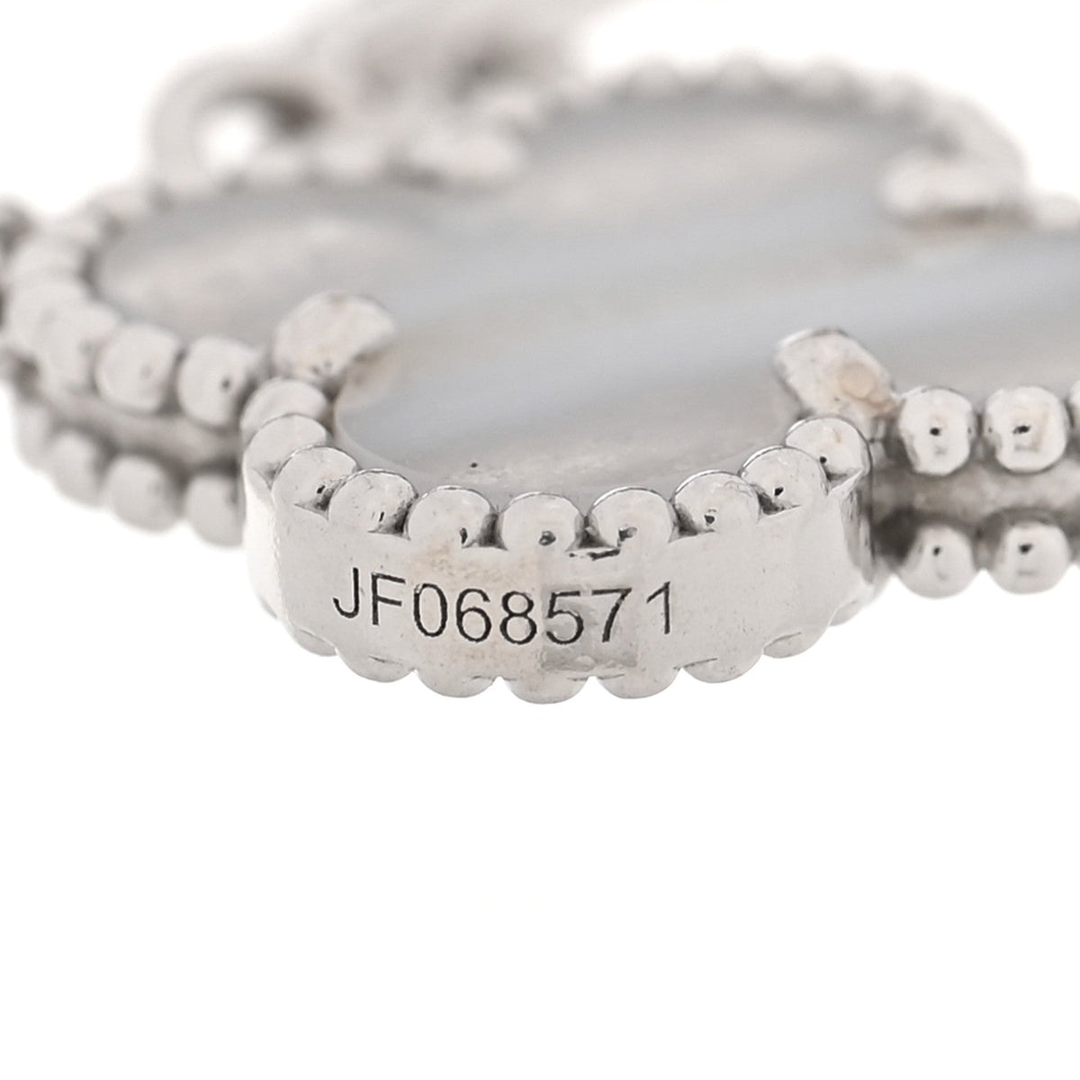 18K White Gold Chalcedony 5 Motifs Vintage Alhambra Bracelet