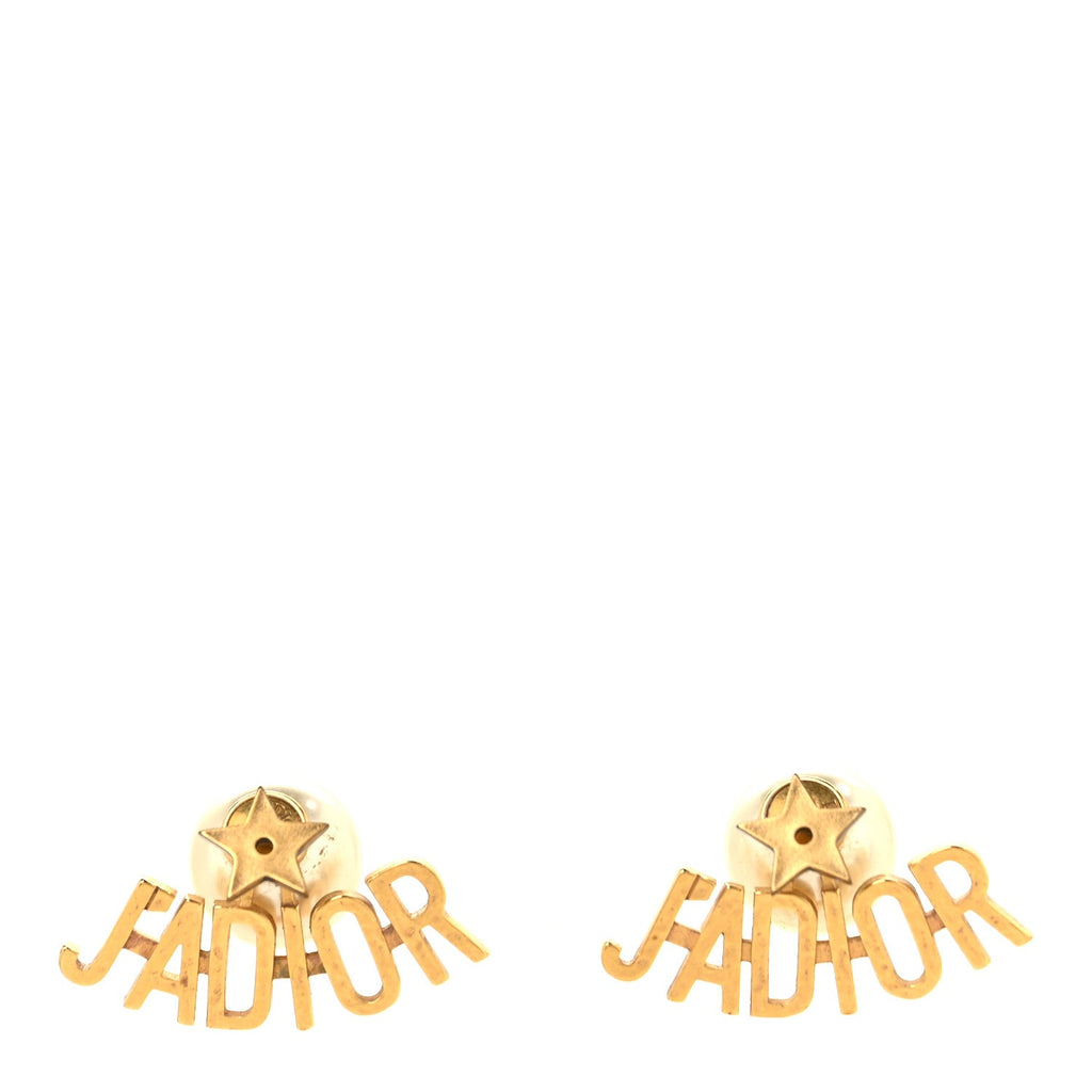 Pearl Tribal J Adior Earrings Gold White