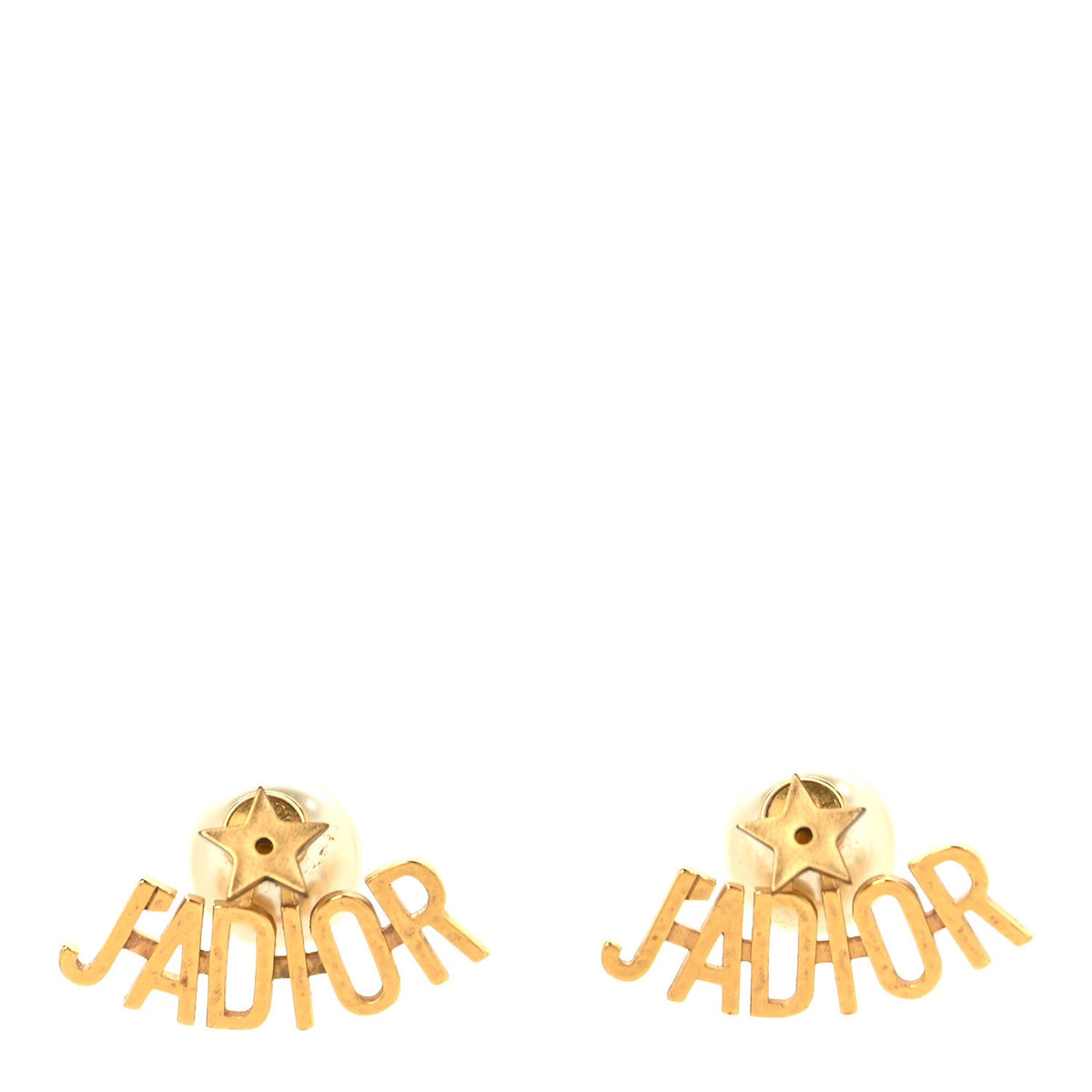Pearl Tribal J Adior Earrings Gold White