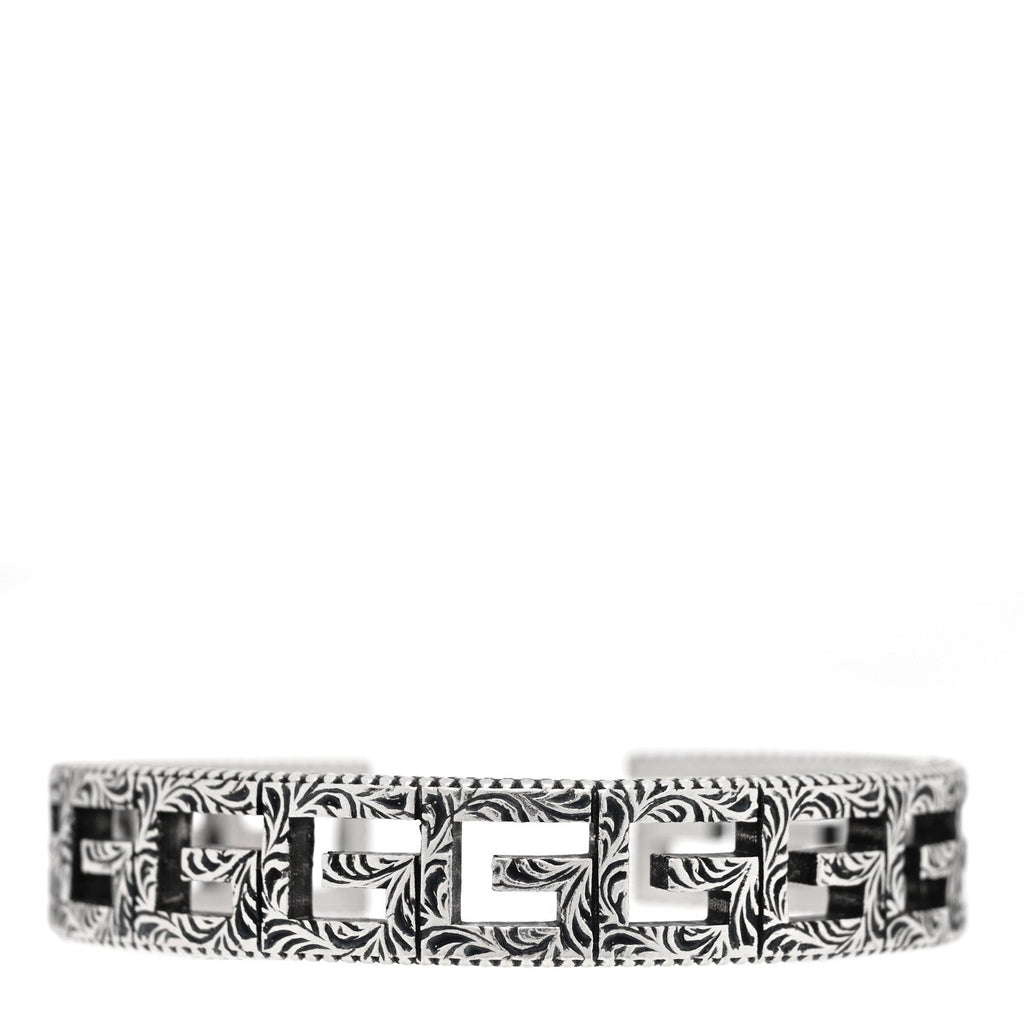 Sterling Silver Square G Motif Cuff Bracelet