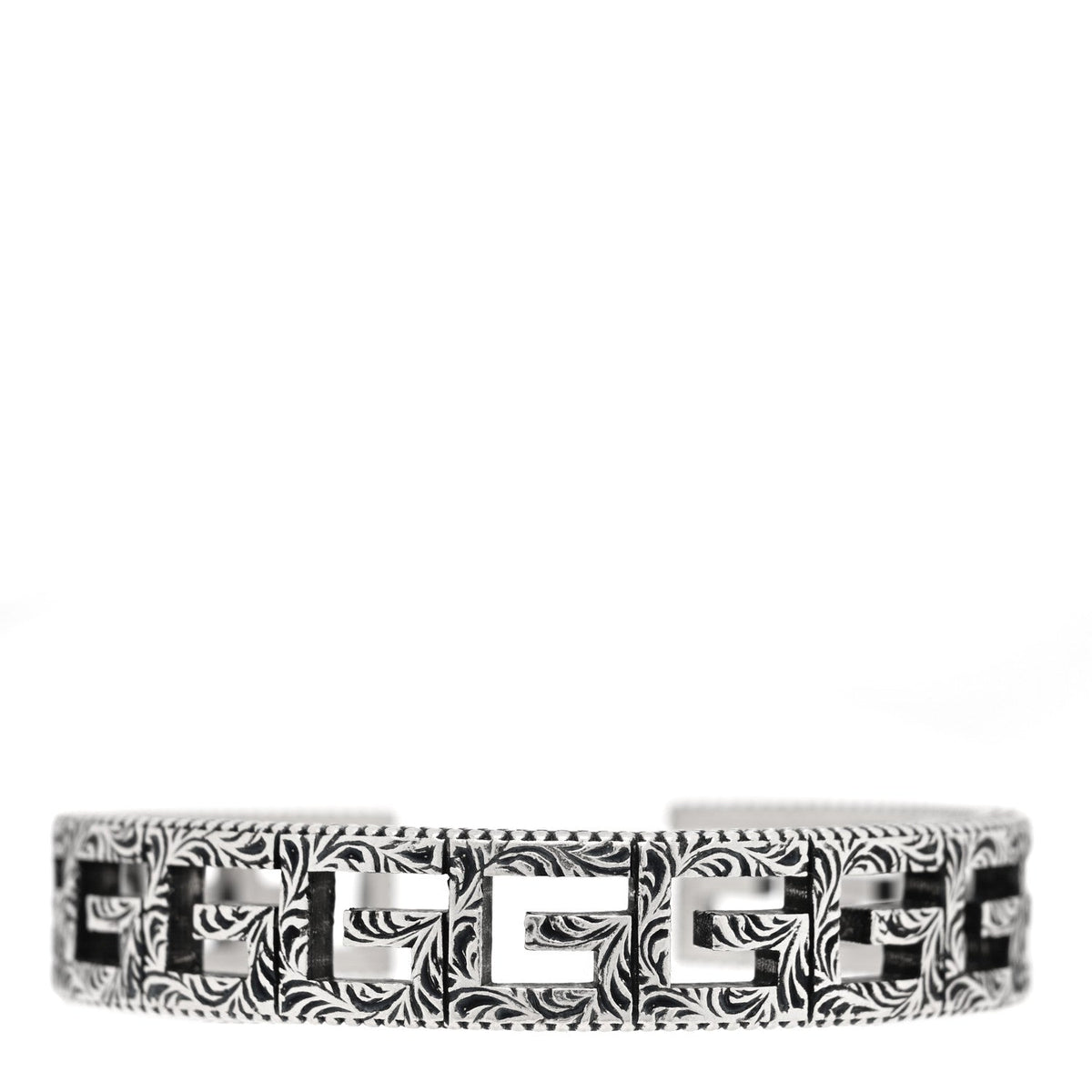 Sterling Silver Square G Motif Cuff Bracelet