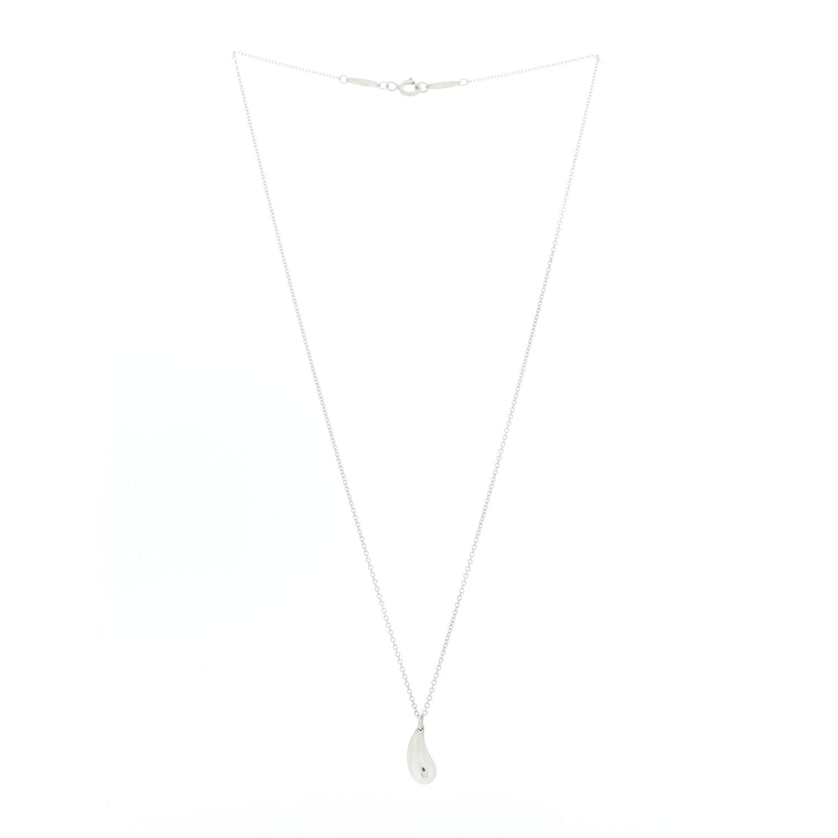Sterling Silver 12mm Elsa Peretti Teardrop Pendant Necklace