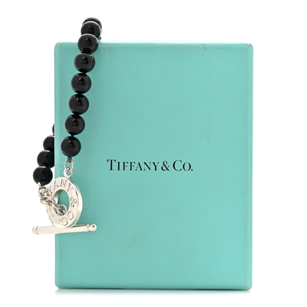 Sterling Silver Black Onyx Bead Toggle Bracelet