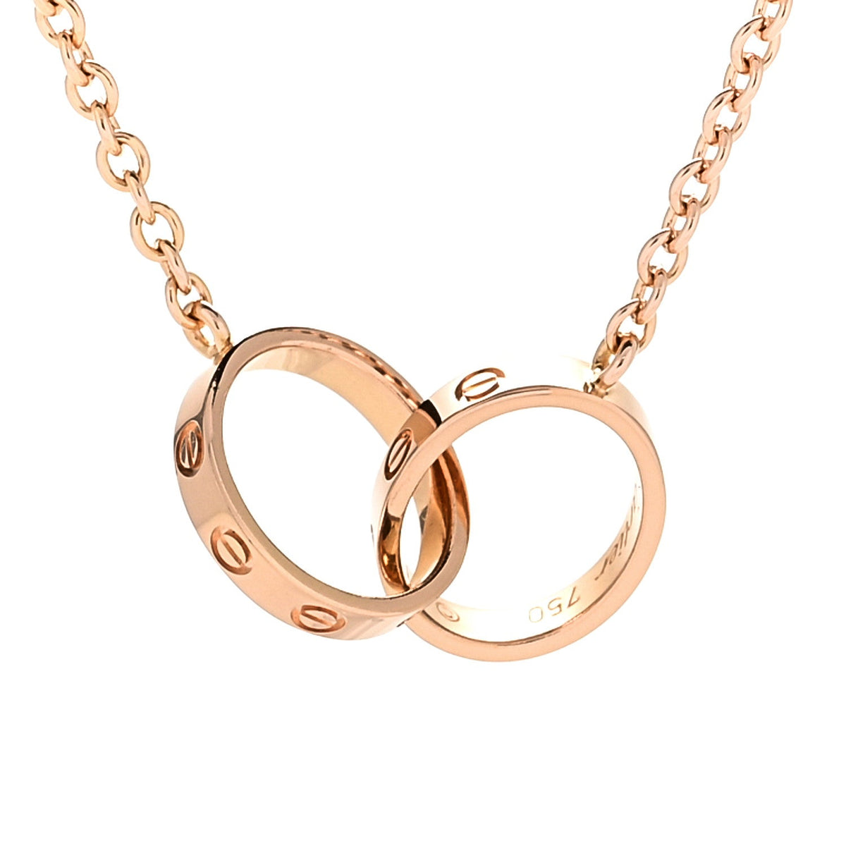 18K Pink Gold Interlocking LOVE Necklace