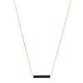 18K Yellow Gold Lapis Lazuli Bar Pendant Necklace