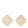 18K Yellow Gold Mother of Pearl Vintage Alhambra Earrings
