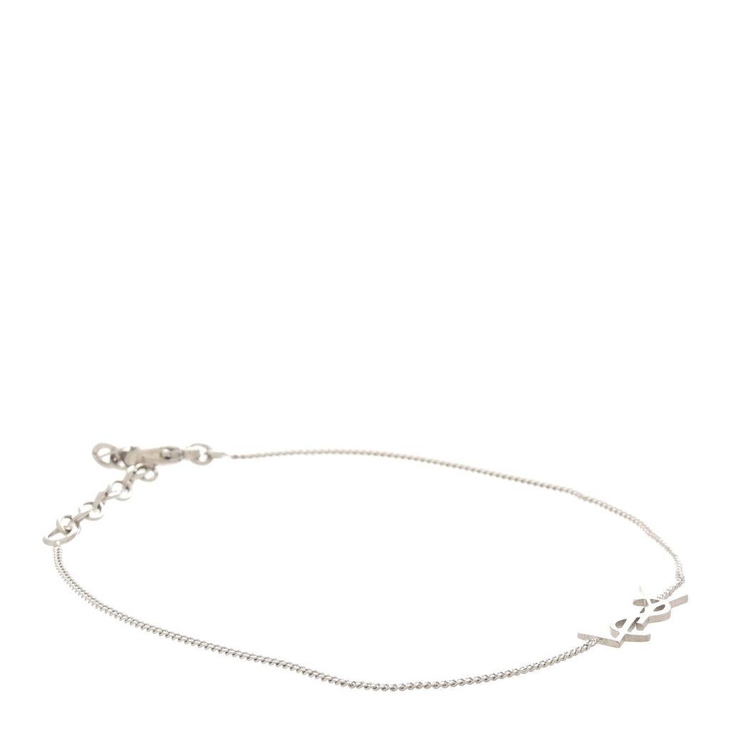 Brass Monogram Charm Bracelet L Silver