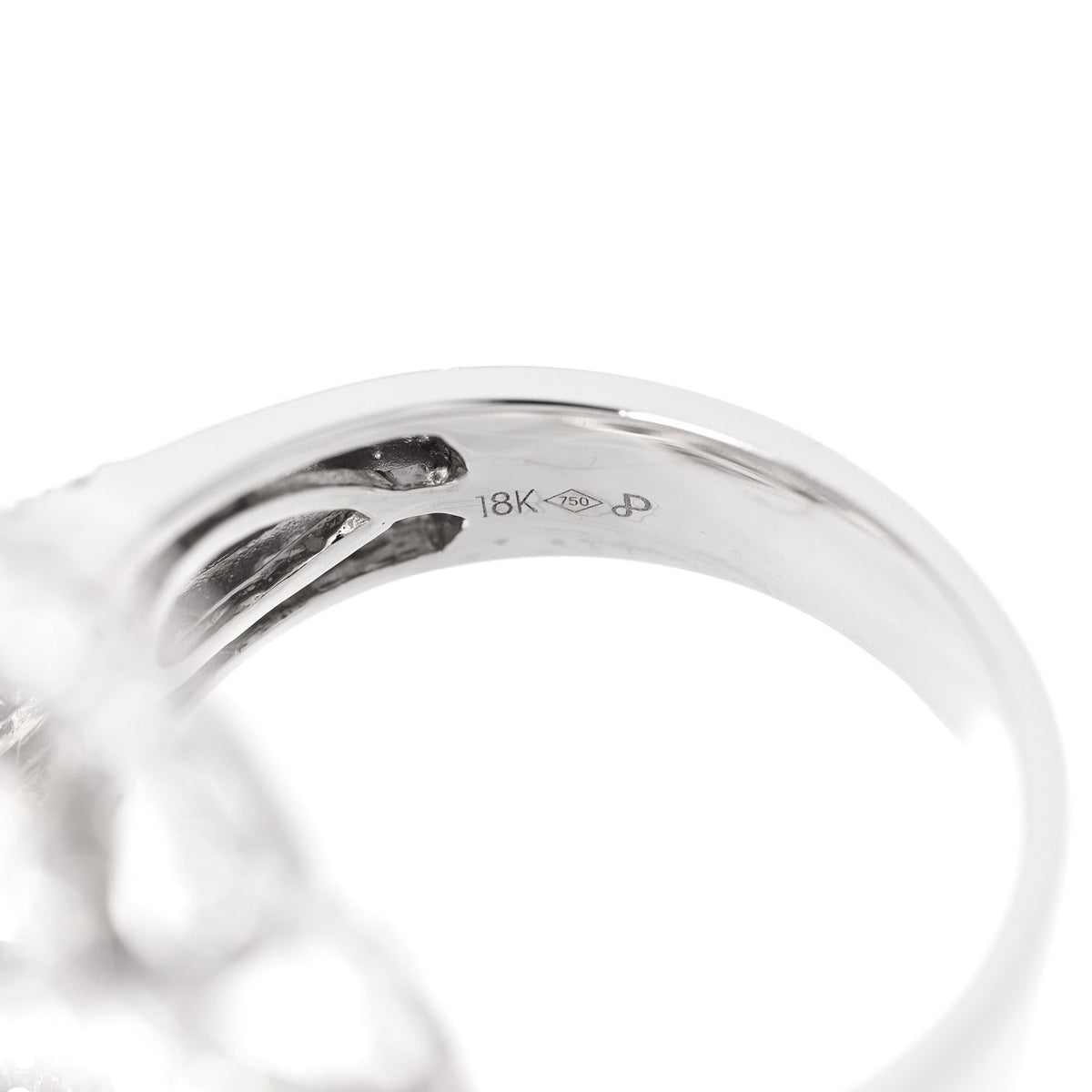 18K White Gold Diamond 5.85ctw Flower Cocktail Ring 54 7