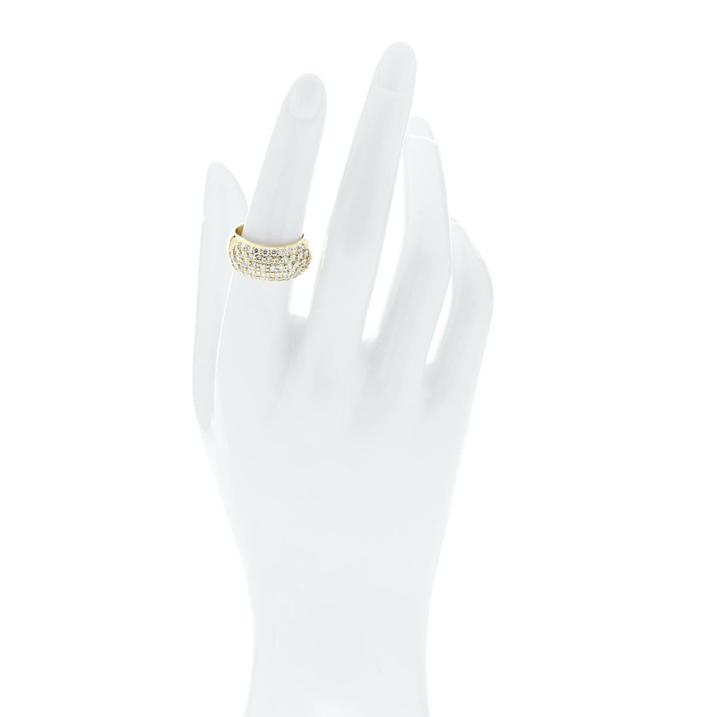 18K Yellow Gold Diamond 1.68ctw Five Row Ring 53 6.5